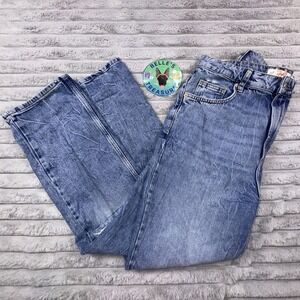 We‎ The  Free People Sz 30 Dakota Straight Wide Leg Ankle Jeans High Rise 30x27